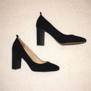 Black suede Franco Sarto heels